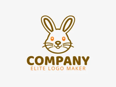 Un logotipo minimalista con la cabeza de un conejo, diseñado con líneas limpias y formas simples para crear una identidad de marca apropiada y elegante.