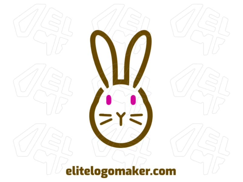 Un logotipo basado en el concepto con la cabeza de conejo en estilo minimalista, combinando líneas limpias y simplicidad para un aspecto moderno y elegante.