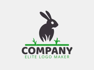 Este logo abstracto presenta un conejo con un césped en verde y negro. Es una representación moderna y llamativa, perfecta para empresas orientadas hacia la naturaleza.