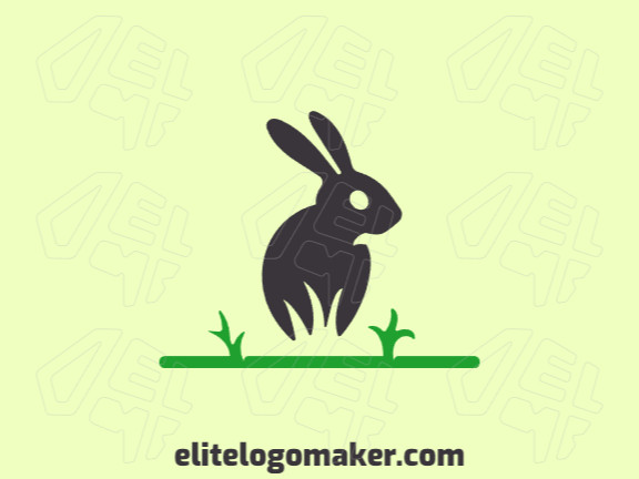 This abstract logo features a rabbit with a lawn in green and black. It's a modern and eye-catching representation, perfect for nature-oriented businesses.