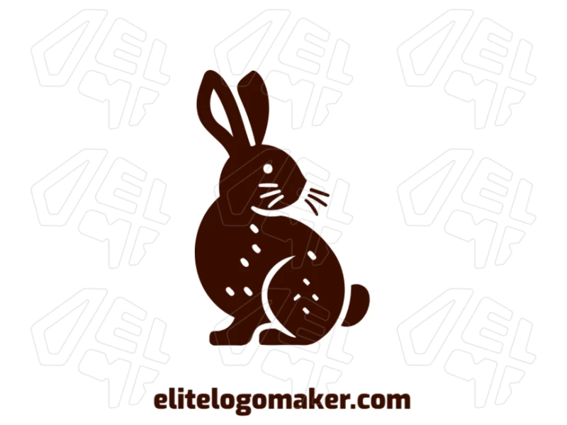 Diseño de logotipo pictórico de un conejo mirando hacia atrás, que combina estilo artístico y calidad en una identidad visual única.