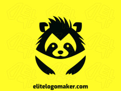 Professional logo in the shape of a raccoon with creative design and minimalist style.