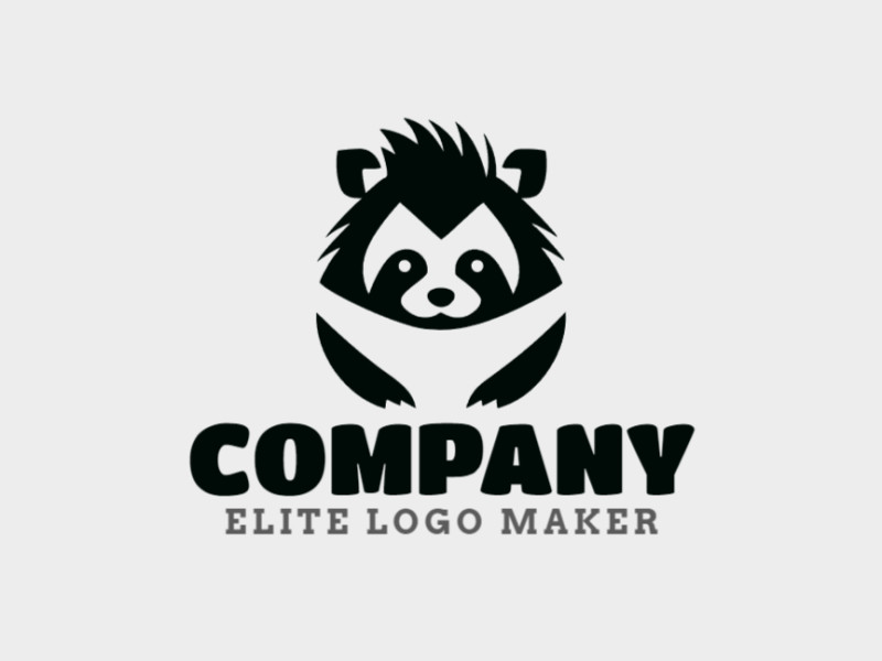 Logotipo profissional com a forma de um guaxinim com design criativo e estilo minimalista.