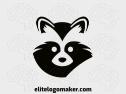 A minimalist raccoon logo in sleek black, epitomizing simplicity and the enigmatic charm of the night.