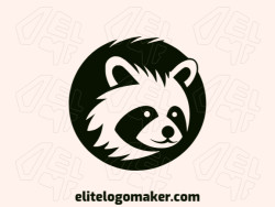 Professional logo in the shape of a raccoon with creative design and circular style.