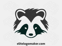 Ideal logo for different businesses in the shape of a raccoon with an abstract style.