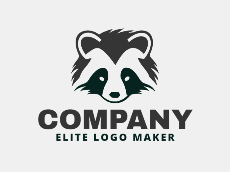 Logotipo ideal para diferentes negócios com a forma de um guaxinim com estilo abstrato.