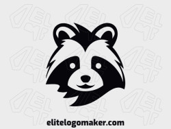 Vector logo in the shape of a raccoon with a minimalist design and black color.