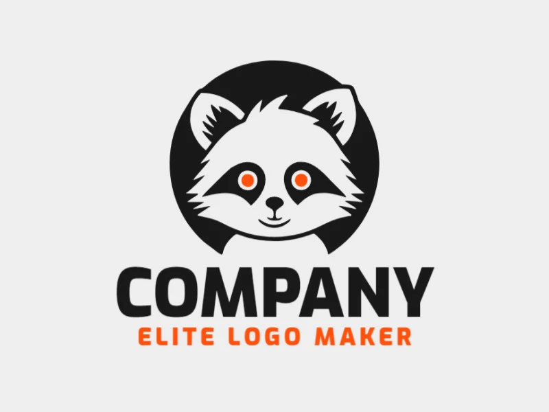 Logotipo profesional en forma de un mapache con diseño creativo y estilo abstracto.