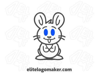 Editable logo design featuring a rat with a monoline and professional design in a simple style, creating a versatile and clean visual identity.