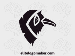 Create your online logo in the shape of a raven with customizable colors and simple style.