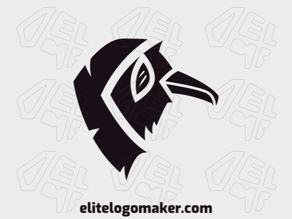 Crie seu logotipo online com a forma de um corvo com cores customizáveis e estilo simples.