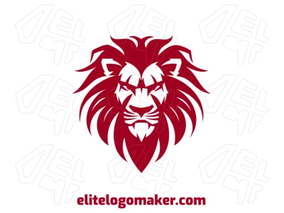 A flashy symmetrical design featuring a red African lion, perfect for making a bold statement in any logo.