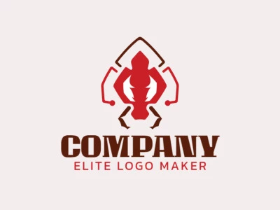 Cree un logotipo memorable para su negocio en forma de una hormiga roja con un estilo simétrico y un diseño creativo.