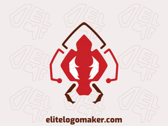 Crie um logotipo memorável para sua empresa com a forma de uma formiga vermelha com estilo simétrico e design criativo.