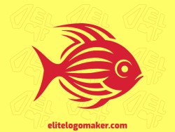 Professional logo in the shape of a redfish with creative design and abstract style.