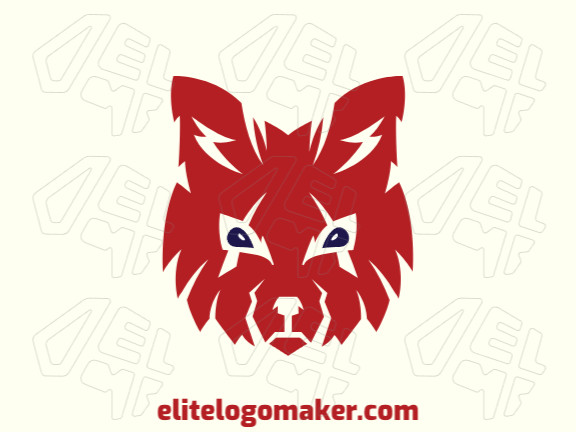 The logo is available for sale in the shape of a red fox, with abstract style, with red and black colors.