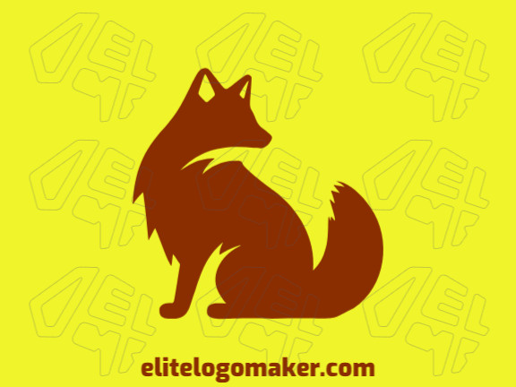 Logotipo memorável com a forma de uma raposa vermelha com estilo minimalista, e cores customizáveis.