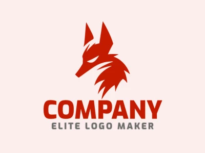 Ideal logo for different businesses in the shape of a red fox, with creative design and minimalist style.