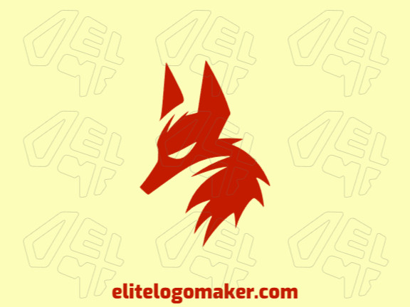 Logotipo ideal para diferentes negócios com a forma de uma raposa vermelha , com design criativo e estilo minimalista.
