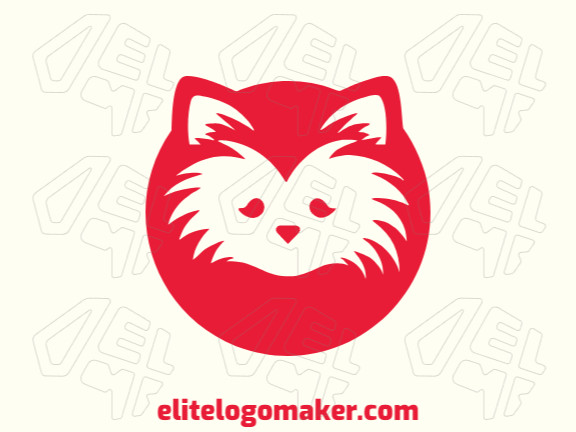Logotipo profissional com a forma de uma raposa vermelha com design criativo e estilo minimalista.