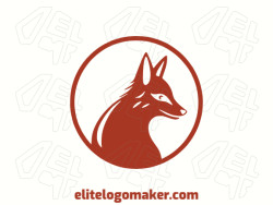 Modern logo in the shape of a red fox with professional design and circular style.