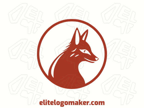 Logotipo moderno com a forma de uma raposa vermelha com design profissional e estilo circular.