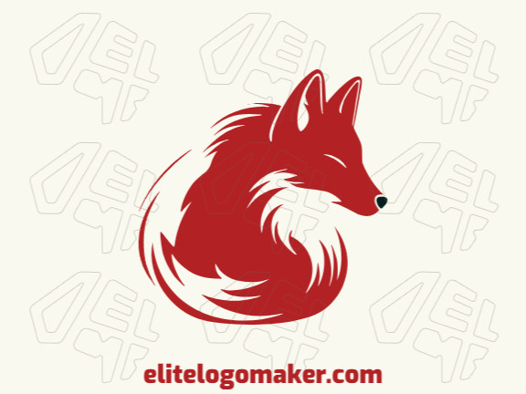 Create an ideal logo for your business in the shape of a red fox with an abstract style and customizable colors.