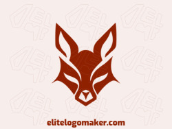 Professional logo in the shape of a red fox with an simple style, the color used was dark red.