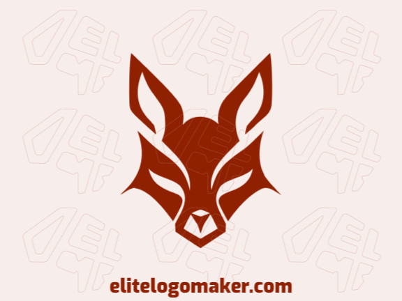 Logotipo profissional com a forma de uma raposa vermelha com estilo simples, a cor utilizada foi vermelho escuro.