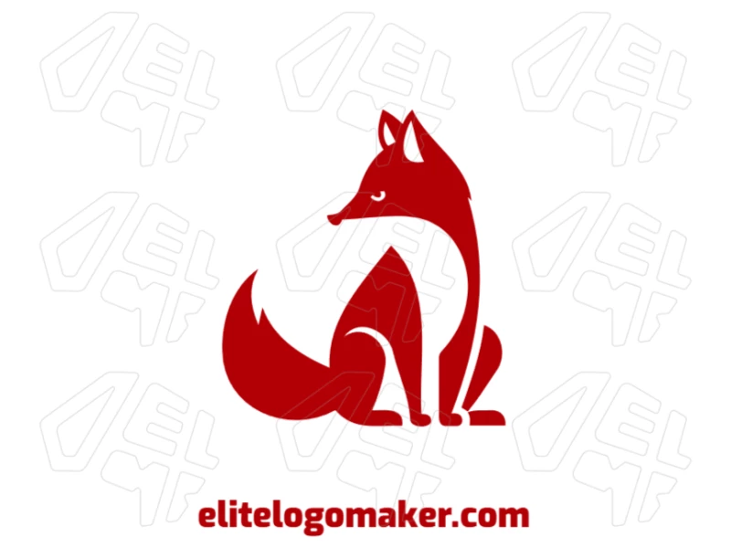 An elegant red fox design with a refined animal style, offering an editable layout for a customizable and sophisticated look.