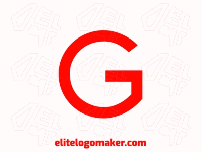 Luxurious logo template featuring a red letter 'G' in an initial letter style, designed as a vector to represent a premium brand with elegant shapes.