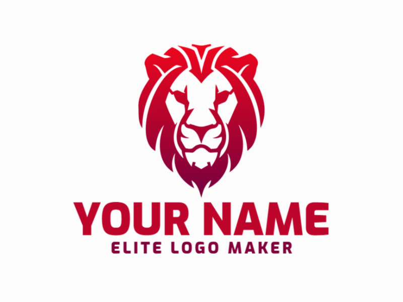 Un logo de estilo de degradado que presenta un león rojo, perfecto para varios propósitos y garantizado para ser llamativo.