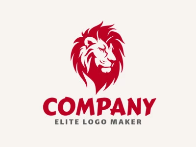 The logo features a striking red lion head in an animal style, creating a bold and memorable design with strong visual impact.