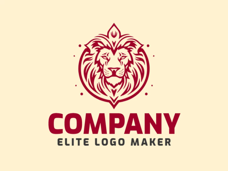 The abstract logo boasts a fierce red lion as its main element, exuding strength and confidence. The bold red color scheme adds to the design's dynamic impact.