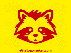 The logo is available for sale in the shape of a red panda with a childish design and red color.