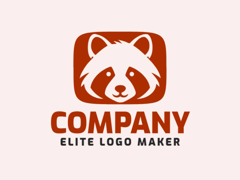 Logotipo ideal para diferentes empresas en forma de un panda rojo con un estilo simple.