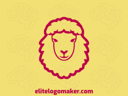 Create a vectorized logo showcasing a contemporary design of a red sheep and mascot style, with a touch of sophistication.