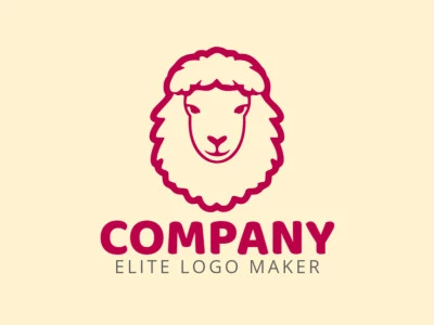 Crea un logotipo vectorizado que presente un diseño contemporáneo de una oveja roja y estilo mascota, con un toque de sofisticación.