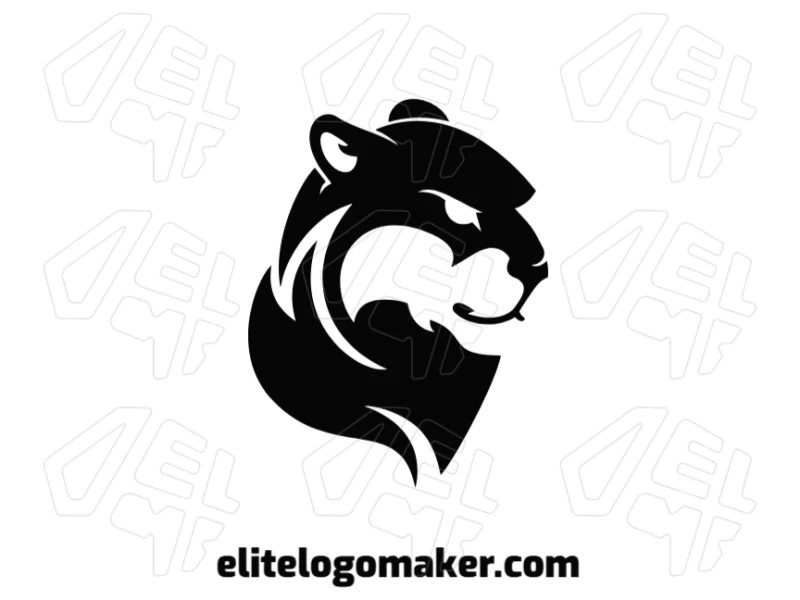 Un diseño perfecto y refinado de una pantera negra en estilo pictórico, ofreciendo un modelo elegante de logotipo para tu marca.