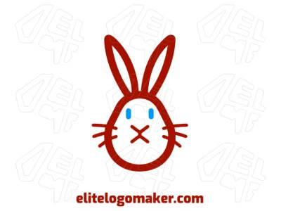Um design de logotipo proeminente com uma ilustração refinada de uma cabeça de coelho com orelhas grandes em estilo simétrico, perfeito para criação de logotipo cativante.