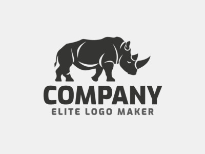 A dynamic mascot logo featuring a rhino in motion, ideal for a bold brand statement.