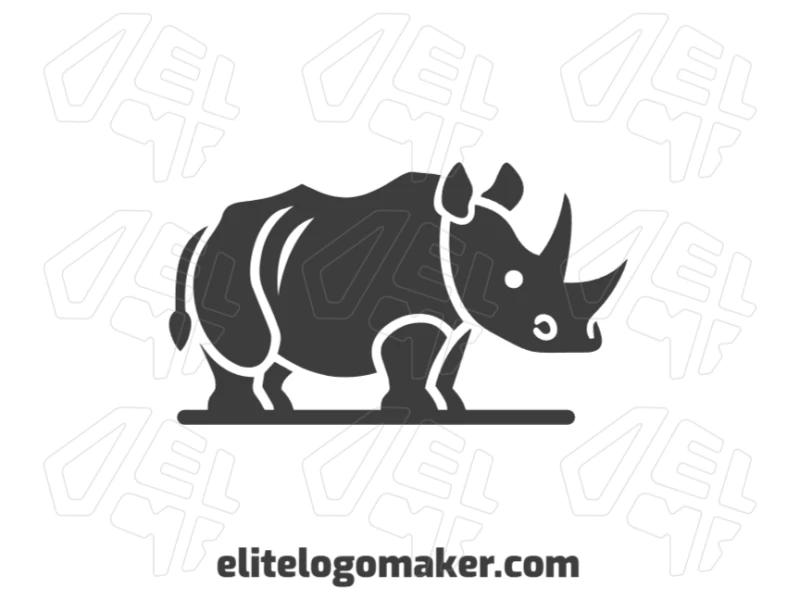 A creative logo template featuring a rhino with a minimalist design, symbolizing strength and innovation in a unique and simple style.
