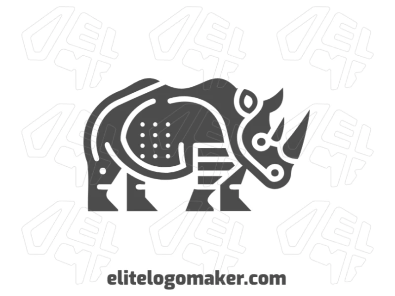 An excellent creative design featuring a rhino, showcasing a bold and imaginative logo concept with unique and striking details.