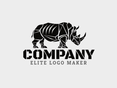 Un logotipo con temática animal que muestra un rinoceronte majestuoso, simbolizando fuerza y ​​resiliencia.