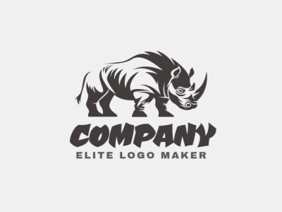 A tribal-inspired logo featuring a stylized rhinoceros, representing power and heritage.