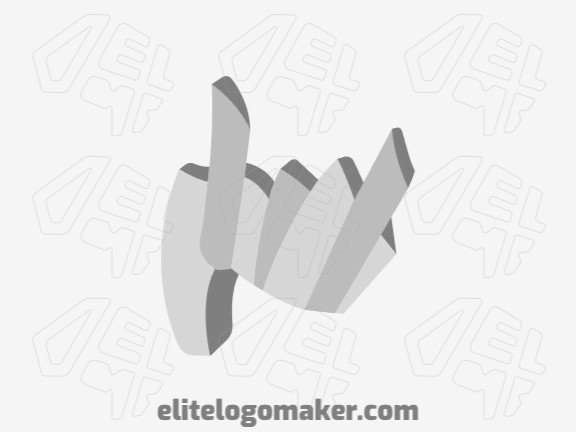 Create a vector logo for your company in the shape of rhinoceros with a 3d style, the color used was grey.