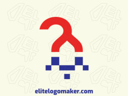 Logo Template for sale in the shape of a robot, the colors used was blue and red.