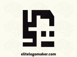 The logo was available for sale in the shape of a robot, with abstract design and black color.