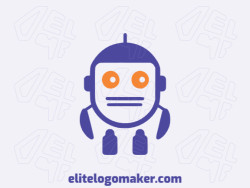 Ideal logo for different businesses in the shape of a robot with a minimalist style.